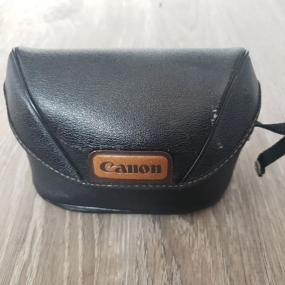 Canon Black Point-and-Shoot Film Camera with Black Case